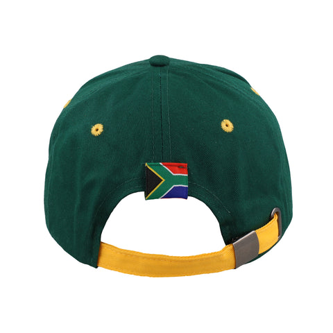 Green cap with a South African flag patch on a white background
