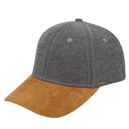 Chambray/Suede 6 Panel Cap